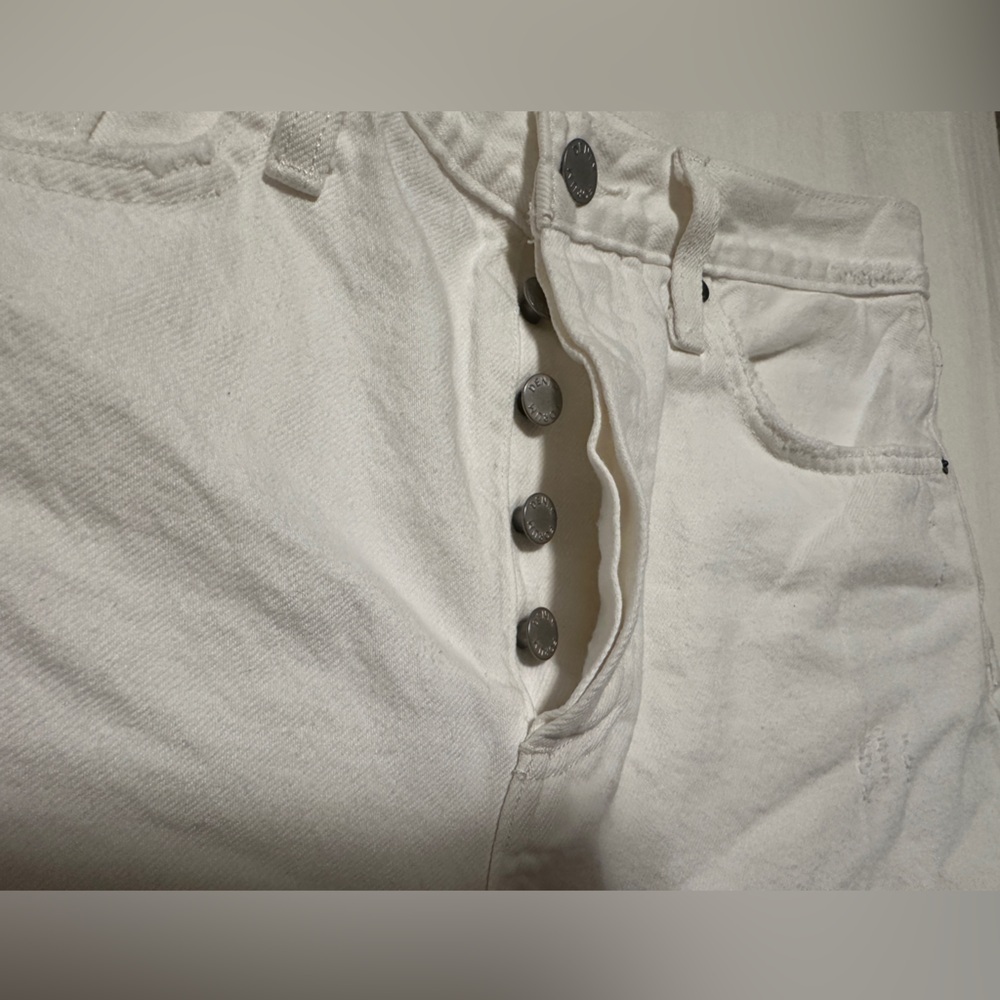 Denim Forum Aritzia White Denim Yoko High Rise Jean Short Size 28 - Picture 5 of 7